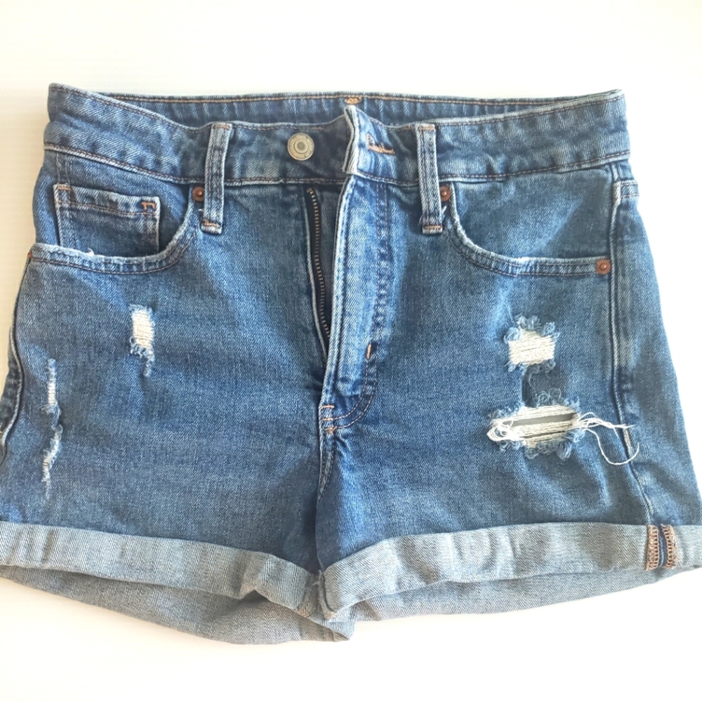 Old Navy Blue Jean Shorts Distressed Cuffed